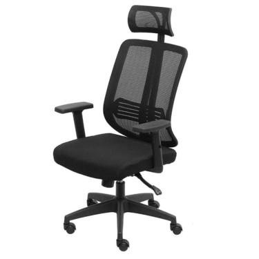 Imagem de Cadeira Escritório Giratória Kioto Presidente Or Design Encosto Tela Mesh Preta Base Rodízio