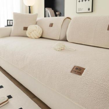 Imagem de Capa de sofá MDSASFD Sherpa Fleece, protetor de móveis 70x70cm