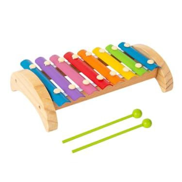 Imagem de simhoa Xilofone de 8 notas com 2 baquetas, instrumento de percussão com estrutura de madeira para iniciantes, aulas de música, concerto em casa