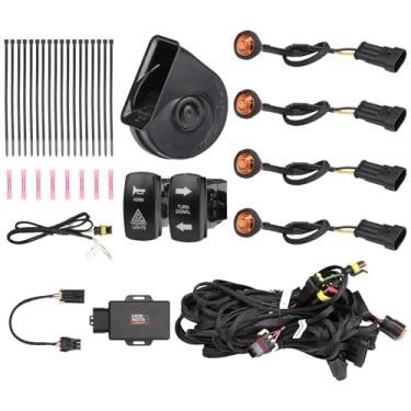 Imagem de KEMIMOTO Kit de seta com buzina de 110 DB, pré-conectado, Plug & Play UTV Blinker com seta e luz de perigo, kit legal de rua compatível com Can-Am Defender 2020+