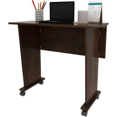Imagem de Mesa Escrivaninha Dobrável Com Rodízio Rústico - TECNOMÓBILI