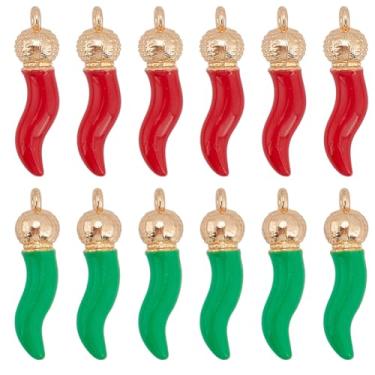 Imagem de SUNNYCLUE 1 caixa, 20 peças, berloques de pimenta, amuleto de pimentão vermelho a granel, mini liga de resina, vegetais, comida realista mexicana Fiesta Cinco De Mayo, pingentes de chifre para fazer