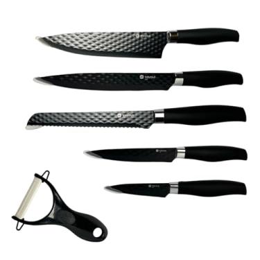 Imagem de Conjunto De Facas 6 Unidades Black Soft Touch Tavolo Chef Cozinha Profissional Utensílios