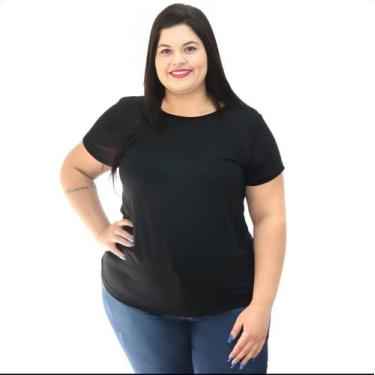 Imagem de Blusa Feminina Plus Size Soltinha De Malha - GATTA FASHION, Preta lisa