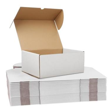 Imagem de Caixas de transporte: cartão ondulado branco WIFTREY 10x7x4cm x25