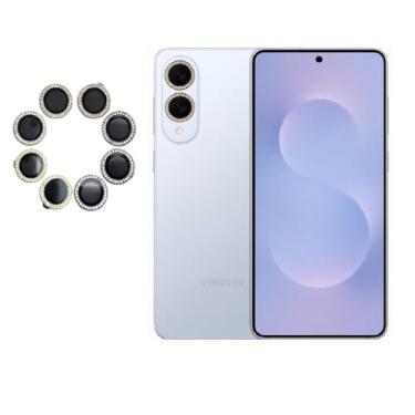 Imagem de Combo (02 PCS) Película Câmera Strass Diamonte Para Samsung Galaxy S25 Edge (DOURADA)