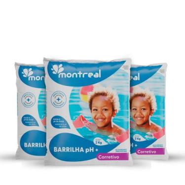 Imagem de Kit 3 Barrilha Montreal 2kg  Eleve o pH da Sua Piscina com Eficiência
