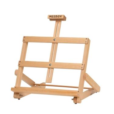 Imagem de MEEDEN Cavalete De Mesa Heavy-Duty H-Frame: Ajustável Para Estúdio Pintura - Suporte Arte Portátil Em Madeira Faia Artistas Suporta Telas Até 50 Cm Altura