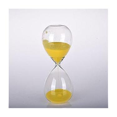 Imagem de Ampulheta de vidro temporizador de areia(PEQUENO 8X4cm - AMARELO)