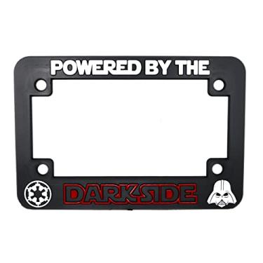 Imagem de Suporte para placa de licença para suporte de placa de licença para Powered by The Darkside para Star Wars 3D Raised Motorcycle Plate Frame Mod-L07P-18