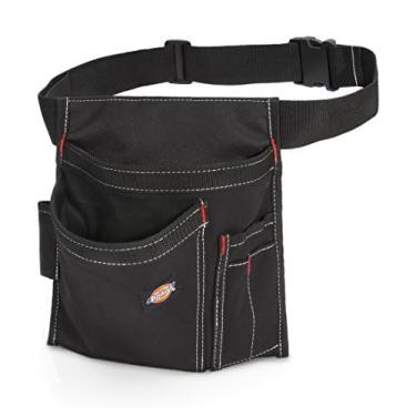 Imagem de Dickies Bolsa de ferramentas lateral única com 5 bolsos / avental de trabalho, estrutura de lona durável, cinto ajustável para ajuste personalizado, preto | Caixa com 24