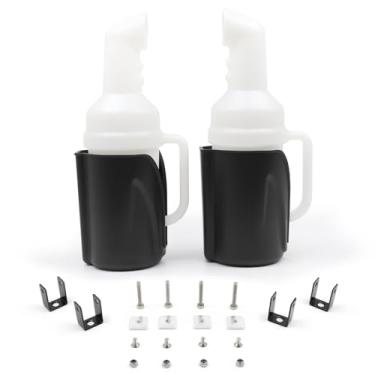 Imagem de DIYOLFALL 2 peças de garrafa de areia para carrinho de golfe para carro clube EZGO Yamaha com suporte de tubo quadrado de 2,5 cm, garrafa de areia com alça de aderência fácil de despejar