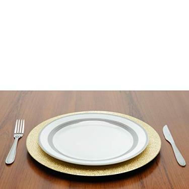 Imagem de SOUSPLAT DE PLÁSTICO CRAQUELADO DOURADO 33cm