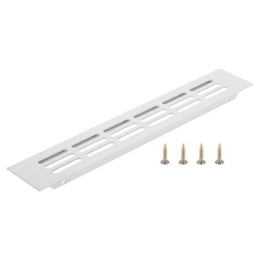Imagem de PATIKIL Tampa de saída de ar da porta, 25 x 4 cm (dimensões externas), grade de ventilação com venezianas de alumínio, ventilação retangular com parafusos de montagem para armário de sapatos, branca