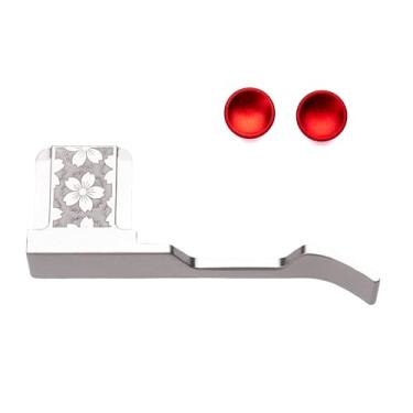 Imagem de Punho de polegar de metal com capa de sapata para Fujifilm X100V/X100VI Câmera Hot Shoe Punho de mão de polegar (flores)