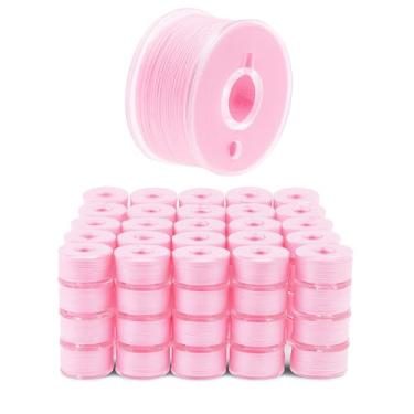 Imagem de Mandala Crafts 144 bobinas pré-enroladas SA156 rosa para máquina de costura Singer - SA156 bobinas para máquina de costura Brother - linha de bobina pré-preenchida 15J para bordado