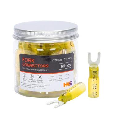 Imagem de Kit de conectores de garfo HKS 60PCS 8 amarelo calibre 12-10