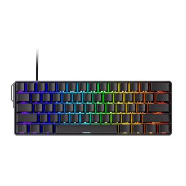 Imagem de MONSGEEK FUN60 Teclado para jogos com gatilho ultrarrápido 8K SP interruptor magnético HE teclado com fio de alumínio 60% preto brilhante, interruptor magnético brilhante
