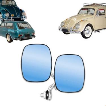 Imagem de Par Retrovisor Kombi Clipper 1976 A 1996 Preto Lente Azul - Rosso VR