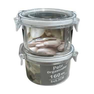 Imagem de Kit 2 Pote Hermetico Plástico Organizador Transparente 160ml