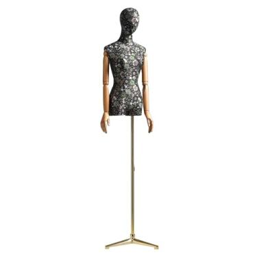 Imagem de Mannequin Manequim feminino de meio corpo, altura ajustável de 63 a 83 polegadas, manequim ajustável e destacável para exibição de roupas(Flower4)