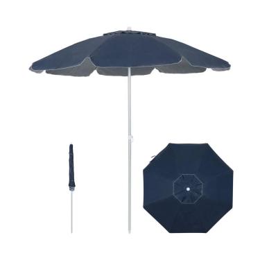 Imagem de Guarda Sol Bagum Top 2,0m Alumínio Articulado Azul Marinho - 10718 Belfix