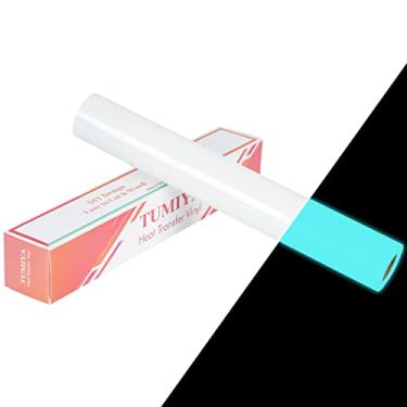 Imagem de TUMIYA Vinil HTV que brilha no escuro – 30,5 cm x 30,5 cm, rolos de vinil azul luminoso para design "faça você mesmo" (brilha no escuro - azul)