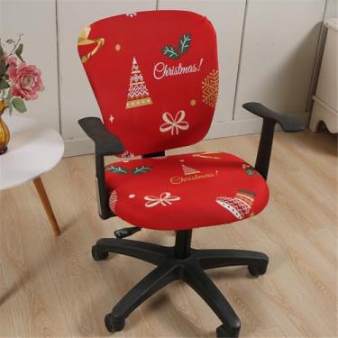 Imagem de Jinzio Capa para cadeira de escritório para computador – Capa protetora e extensível de tecido poliéster universal para cadeira de mesa, capa elástica rotativa (vermelha 2)