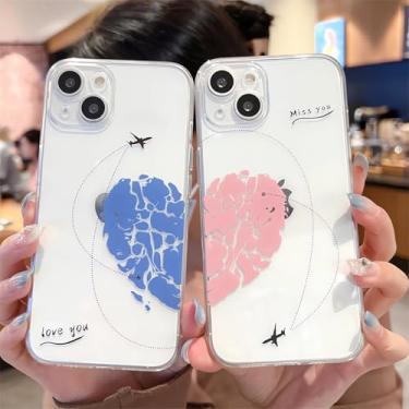 Imagem de Awsaccy Lindas capas de telefone combinando para casais dele e dela iPhone 15 capa de celular presente perfeito para amantes, presente de dia dos namorados conjunto de amor presente para ela ele