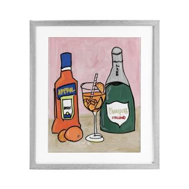 Imagem de Stupell Industries Impressão emoldurada aperol e cinza champanhe sob o design de vidro por NOLA JAMES, 21 x 17