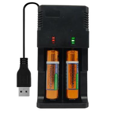 Imagem de Carregador Duplo D Pilha E Bateria 4.2v Li-Ion 26650 18650 14500 16340