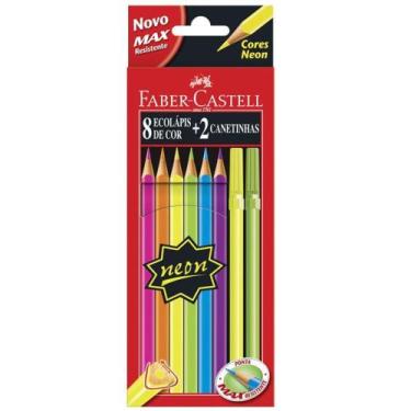 Imagem de Lápis de Cor Neon Faber-Castell - 8 Cores + 2 Canetinhas