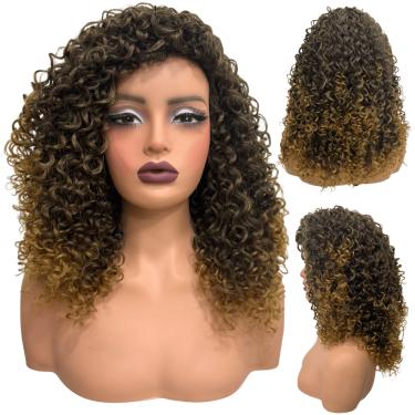 Imagem de Peruca cacheada média ondulada 45cm encaracolada organica