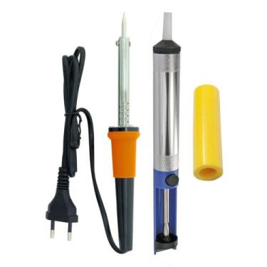 Imagem de Kit Ferro de Solda Com Sugador e Bico de Silicone - Mastertel, 220V 60