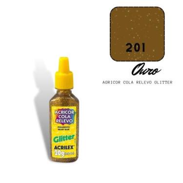 Imagem de Acricor Cola Relevo Ouro (Glitter)20g - ACRILEX