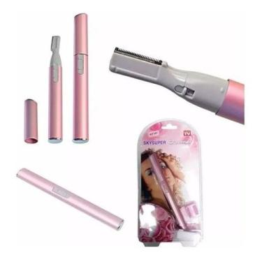Imagem de Mini Aparador Depilador De Rosto Eletrico New Skysuper Caneta Rosa - M
