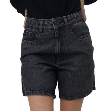 Imagem de Bermuda Feminina Jeans Lycra com Fenda Preto - Razon Jeans, 40