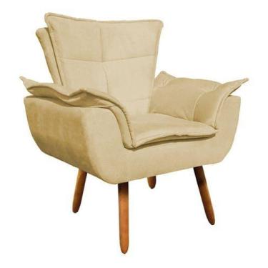 Imagem de Poltrona Opala Decorativa King Lar - Suede Bege