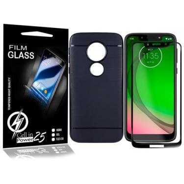 Imagem de Película Vidro 3D + Capa Emborrachada Moto G7 Play XT1952 5.7 - Cell I