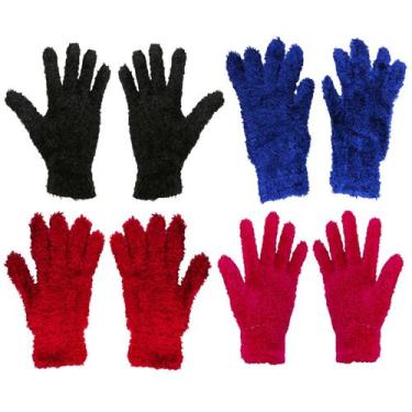 Imagem de kit 6 pares Luvas Pelinho Adulto Unissex inverno Confortável Proteção 