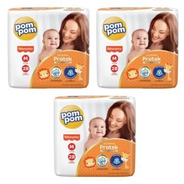 Imagem de Kit Fralda Pompom Derma Protek Fisher-Price - Tam M (4 a 9kg) - Kit co