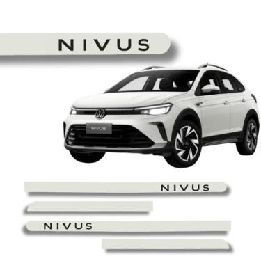 Imagem de Friso Porta Ponta Redonda Nivus Branco Cristal 2002 A 2025 - Volkswage