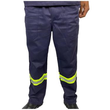 Imagem de Calça REFORÇADA de Brim Pesado com Faixa Refletivo Uniforme Profission