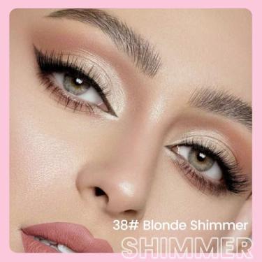 Imagem de HHLTOH Sombra cremosa 2 em 1 e bastão de iluminador, lápis de sombra branco perolado à prova d'água para mulheres, maquiagem pigmentada de longa duração, sombras para ojos 30