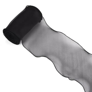 Imagem de KISSITTY Fita de organza de 11 cm de largura, 13 metros, cor preta, artesanato, fitas decorativas de poliéster para cerimônia de corte de árvore de Natal, guirlandas de casamento, laços, decoração de