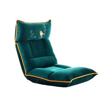 Imagem de Cadeira de chão portátil, cadeira de sofá de chão, cadeira de tatame com encosto ajustável, assento acolchoado para o chão com estrutura de metal, cadeira dobrável preguiçosa para meditação, leitura