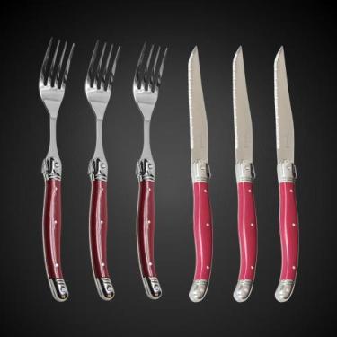 Imagem de Jogo 12 Talheres Laguiole Corte E Degustação Premium - La Tour, Bordô