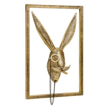 Imagem de Decoração de parede Newinhome Animal Heads Resin Gold Rabbit