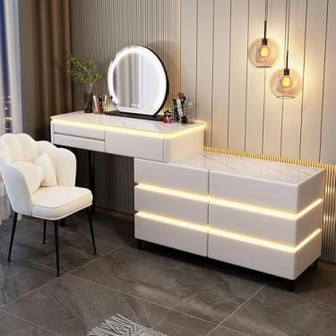 Imagem de Iluminação Ajustável Para Maquiagem Com Luz De Atmosfera De Vaidade - Caqui, 9 Gavetas - Cômoda Para Vestir Perfeito, Wit, 6 Drawer Chest