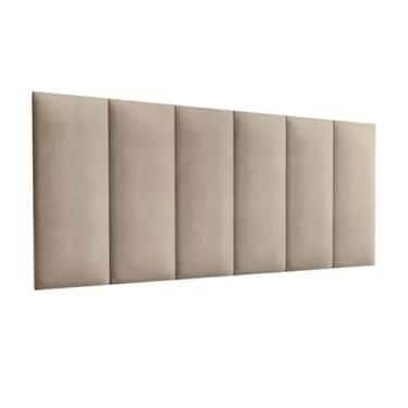 Imagem de Cabeceira Casal 1,40 Dobrável Julia Estofada MDF/MDP Espuma Conforto Moderna (Bege)